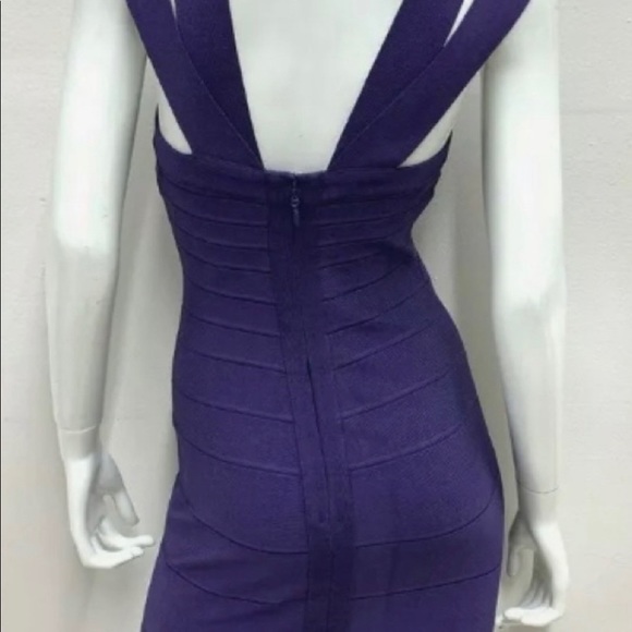 Hervé Léger purple bandage midi length dress small - Picture 1 of 6